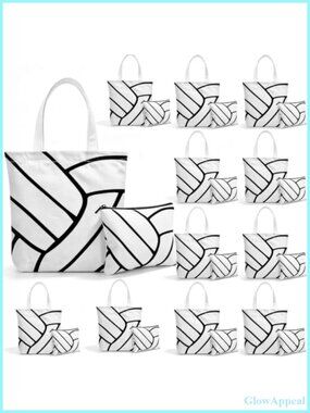 Canvas Volleyball Tote Bag Set 24 Pcs Teen Girls Gift